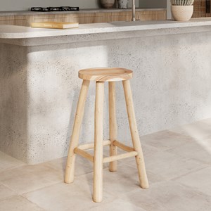 Tabouret pour îlot central 67 cm en teck - ika