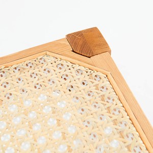 Tabouret pour îlot central 65 cm en cannage et bois - kappa