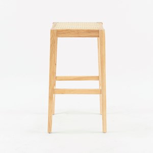 Tabouret pour îlot central 65 cm en cannage et bois - kappa