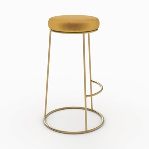 Lot de 2 tabourets de bar 73 cm en velours jaune curry - kendal