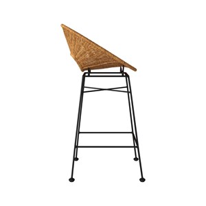 Lot de 2 tabourets pour îlot central 65 cm en résine tressée - rava