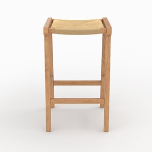 Tabouret pour ilot central 68 cm en teck et rotin - kuna