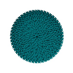 Petit tabouret tricot en coton vert céladon - lisa