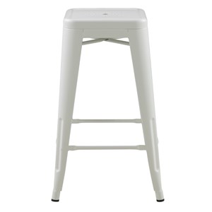 Lot de 2 tabourets pour îlot central 66 cm en métal blanc mat - indus
