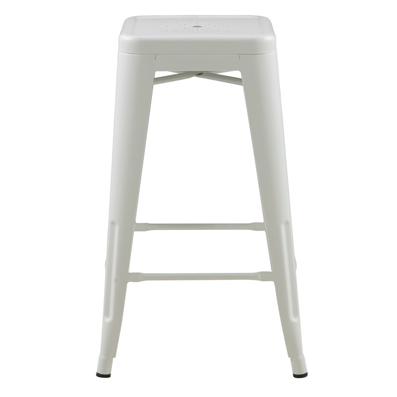 Lot de 2 tabourets pour îlot central 66 cm en métal blanc mat - indus