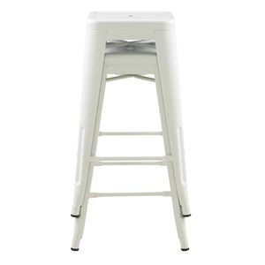 Lot de 2 tabourets pour îlot central 66 cm en métal blanc mat - indus