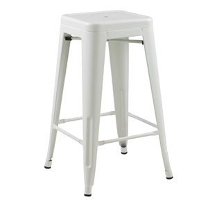 Lot de 2 tabourets pour îlot central 66 cm en métal blanc mat - indus