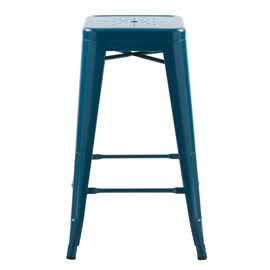 Lot de 2 tabourets pour îlot central 66 cm en métal bleu mat - indus