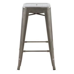 Lot de 2 tabourets pour îlot central 66 cm en métal chrome brillant - indus