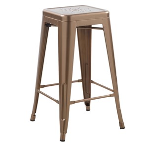 Lot de 2 tabourets pour îlot central 66 cm en métal cuivre mat - indus