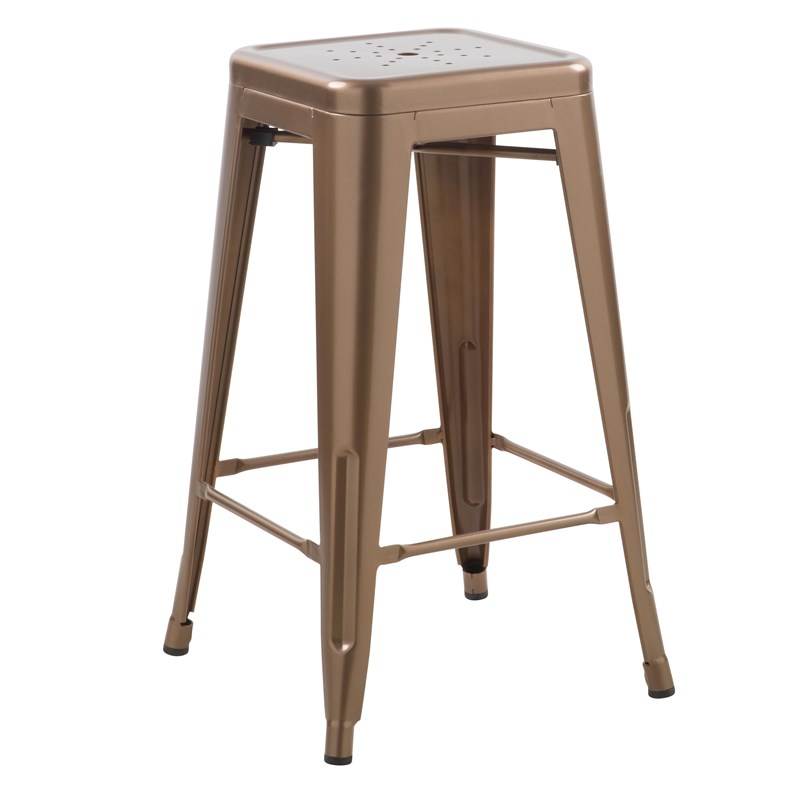 Lot de 2 tabourets pour îlot central 66 cm en métal cuivre mat - indus