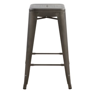 Lot de 2 tabourets pour îlot central 66 cm en métal gris mat - indus