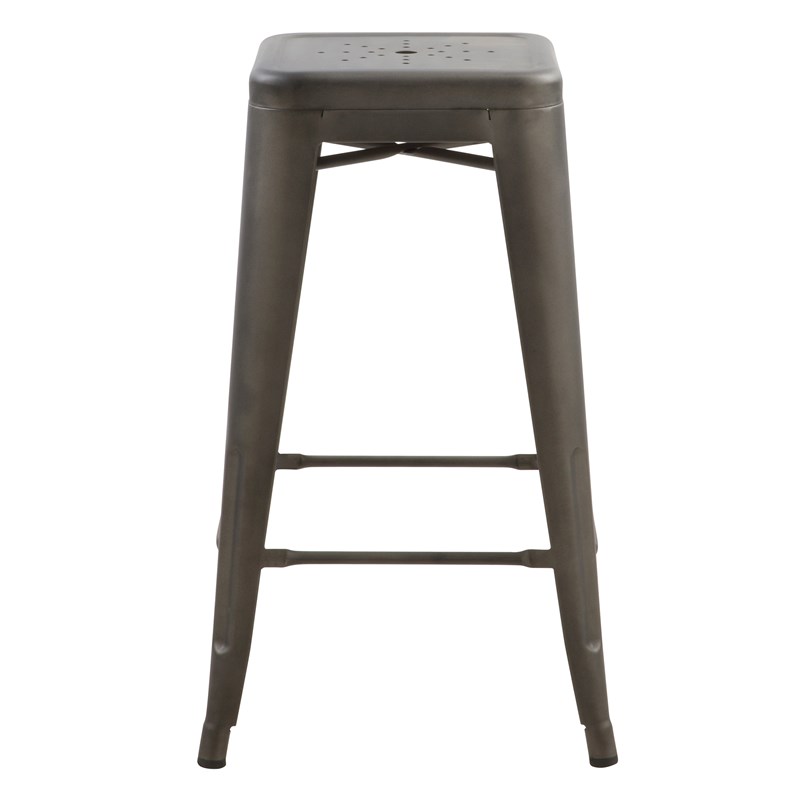 Lot de 2 tabourets pour îlot central 66 cm en métal gris mat - indus