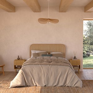 Tête de lit 140 cm en rotin naturel - grace