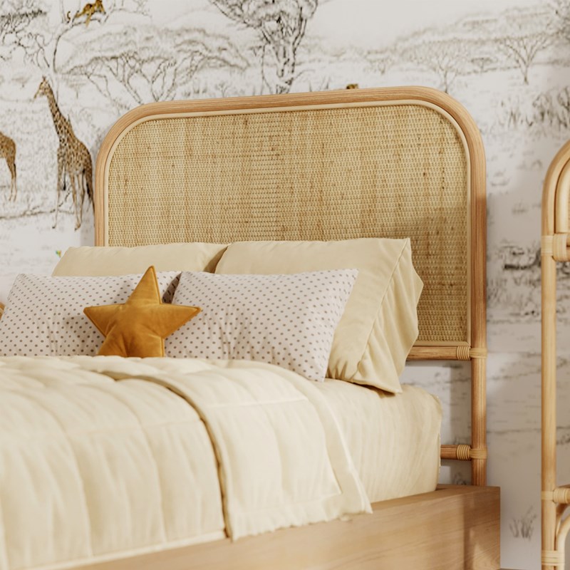 Tête de lit 90 cm en rotin naturel - grace