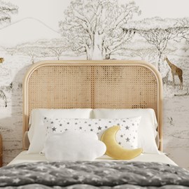 Tête de lit en rotin et cannage 90 cm - naïra