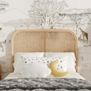 Tête de lit en rotin et cannage 90 cm - naïra