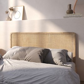 Tête de lit à suspendre en bois et cannage 140 cm - khao