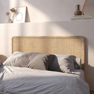 Tête de lit à suspendre en bois et cannage 140 cm - khao