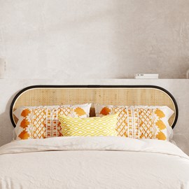 Tête de lit en rotin naturel et noir 140 cm - navahino
