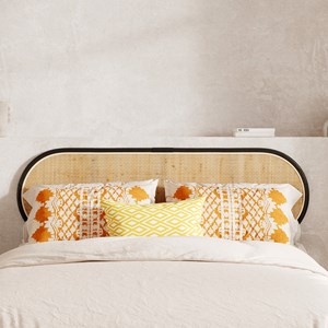 Tête de lit en rotin naturel et noir 140 cm - navahino