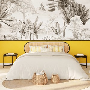 Tête de lit en rotin naturel et noir 160 cm - navahino