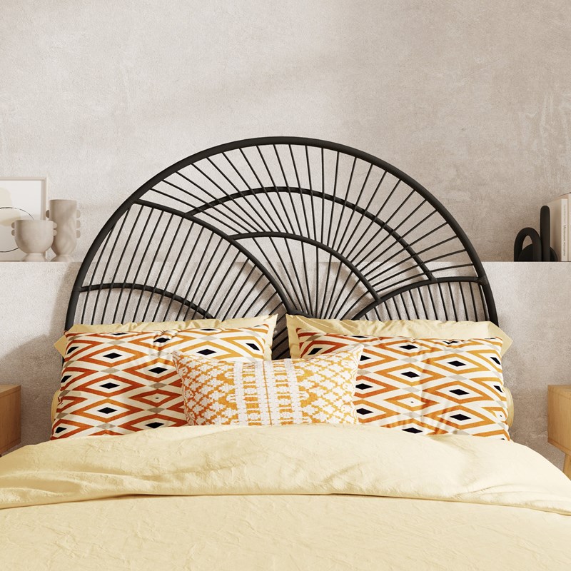 Tête de lit en rotin noir 140 cm - séléné