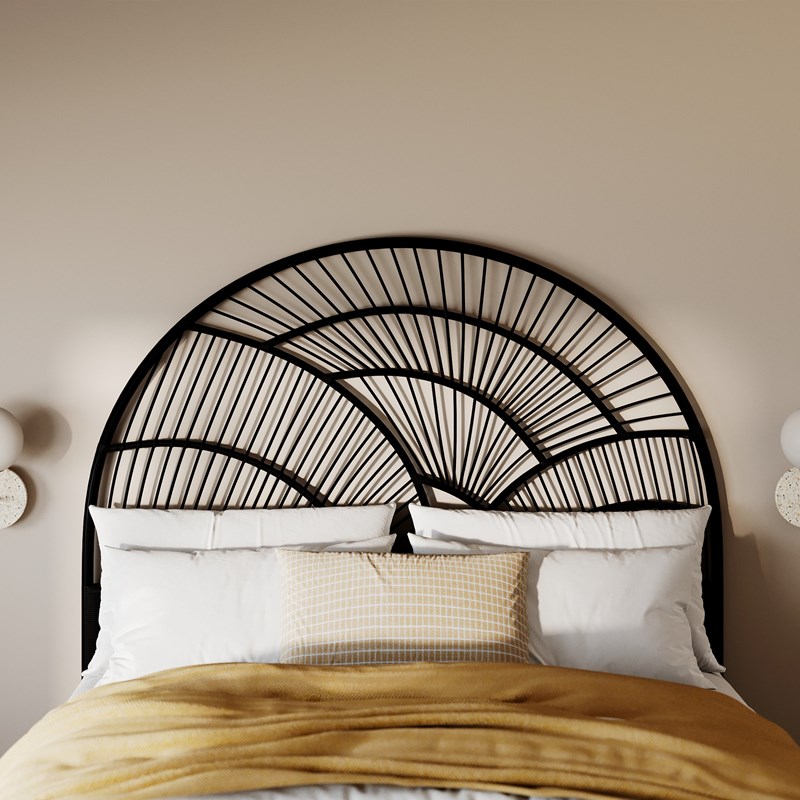 Tête de lit en rotin noir 160 cm - séléné
