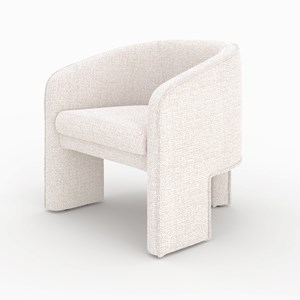 Fauteuil en tissu texturé crème - nelia