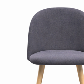 Pack 4 chaises en tissu gris foncé et gris clair - cozy