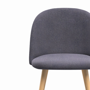 Pack 4 chaises en tissu gris foncé et gris clair - cozy