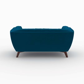 Ensemble canapé et fauteuil en velours bleu 3 places - mona