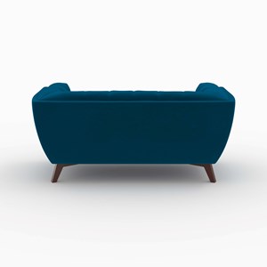 Ensemble canapé et fauteuil en velours bleu 3 places - mona