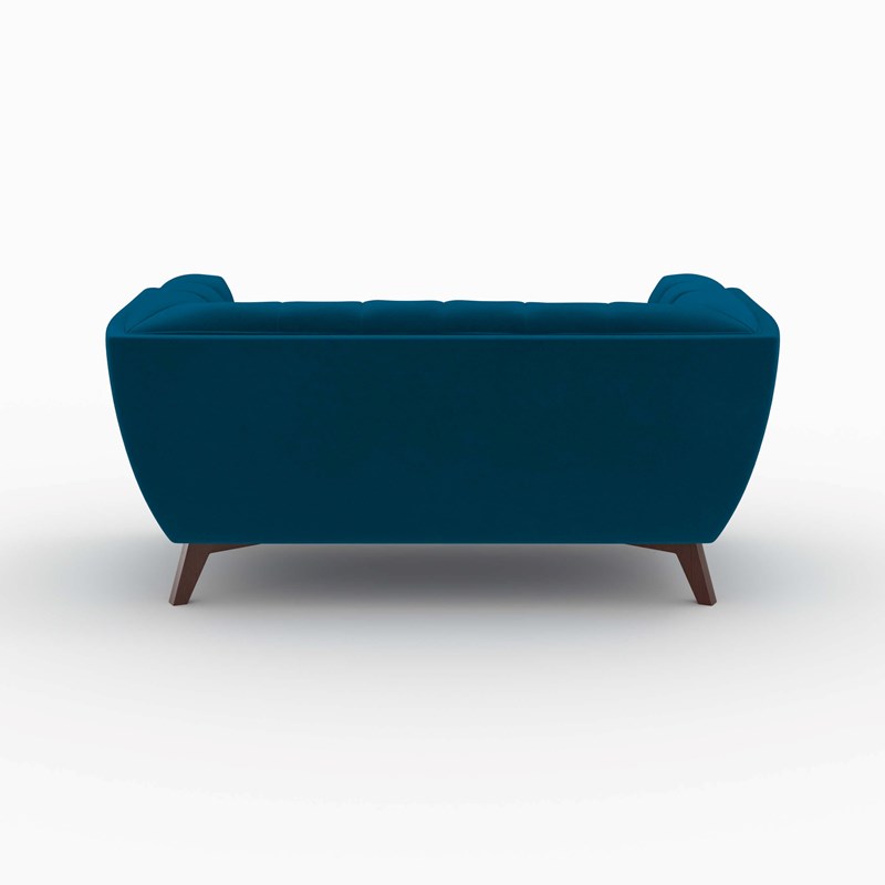 Ensemble canapé et fauteuil en velours bleu 3 places - mona