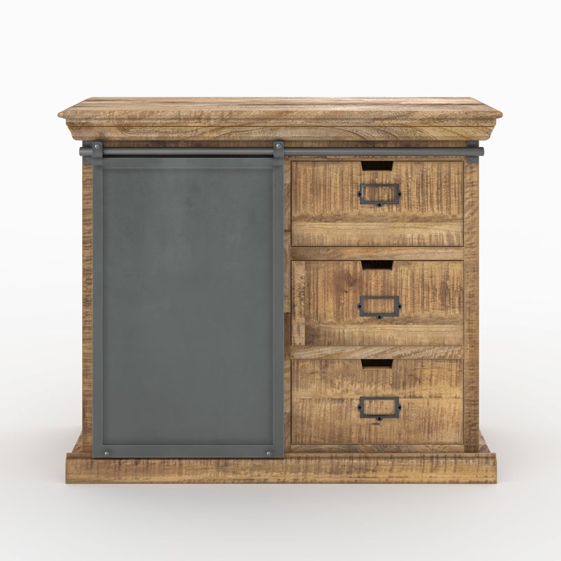Ensemble 2 buffets moyen et petit en bois de manguier - tabuk