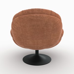 Fauteuil pivotant en tissu effet velours marron - ricci