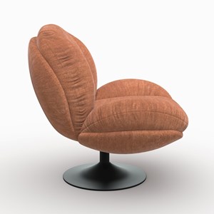 Fauteuil pivotant en tissu effet velours marron - ricci
