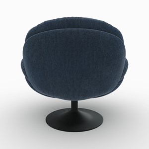 Fauteuil pivotant en tissu effet velours bleu nuit - ricci