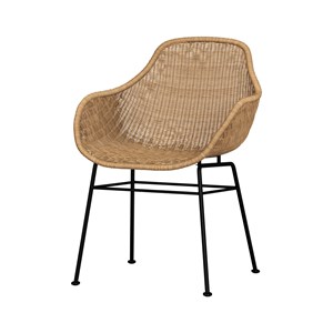 Table et chaises de jardin 8 personnes en bois, résine tressée - carmela