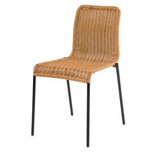 Table et chaises de jardin 8 personnes, bois, résine tressée naturelle - tunga