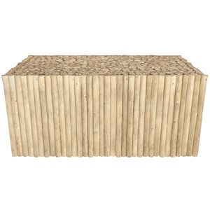 Salon de jardin blanc 4 personnes en bois de teck, canapé, table basse - sunny