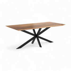 Table et chaises 8 personnes en cuir synthétique noir et bois - surdiman