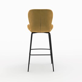 Pack 4 chaises de bar en velours jaune et bleu 75 cm - mazzia