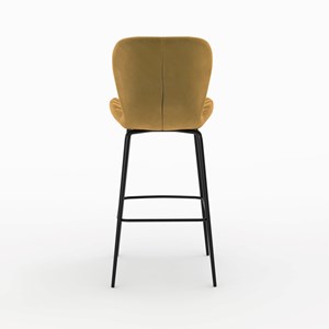 Pack 4 chaises de bar en velours jaune et bleu 75 cm - mazzia