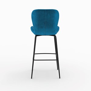 Pack 4 chaises de bar en velours jaune et bleu 75 cm - mazzia