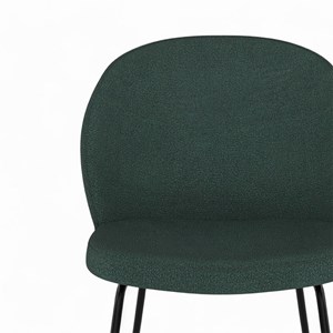 Pack 4 chaises en tissu bouclé jaune et vert - groom