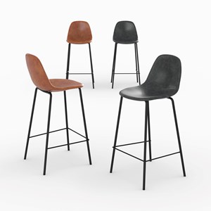 Pack 4 chaises pour îlot central camel et grises&nbsp;noires 65 cm - henrik