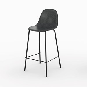 Pack 4 chaises pour îlot central marron et gris&nbsp;noir 65 cm - henrik