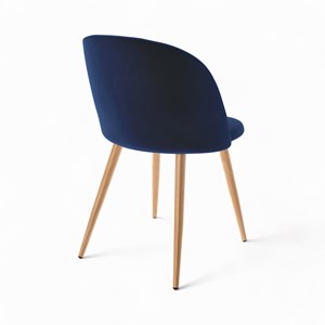 Pack 4 chaises en velours bleu foncé et bleu - cozy