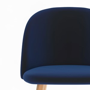 Pack 4 chaises en velours bleu foncé et bleu - cozy